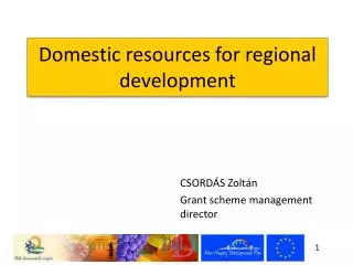 Domestic resources for regional development