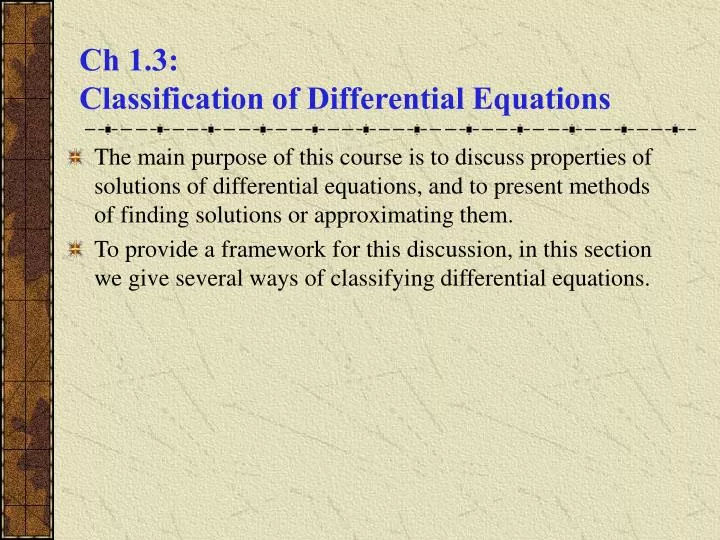 ch 1 3 classification of differential equations