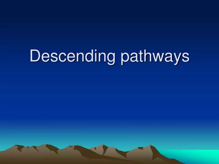 descending pathways