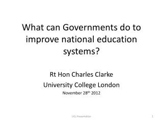 What can Governments do to improve national education systems?