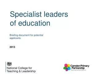 Specialist leaders of education