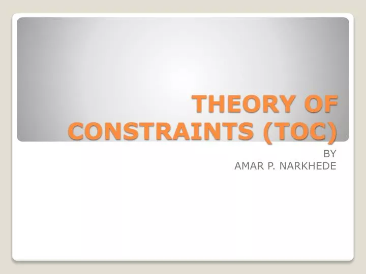 theory of constraints toc