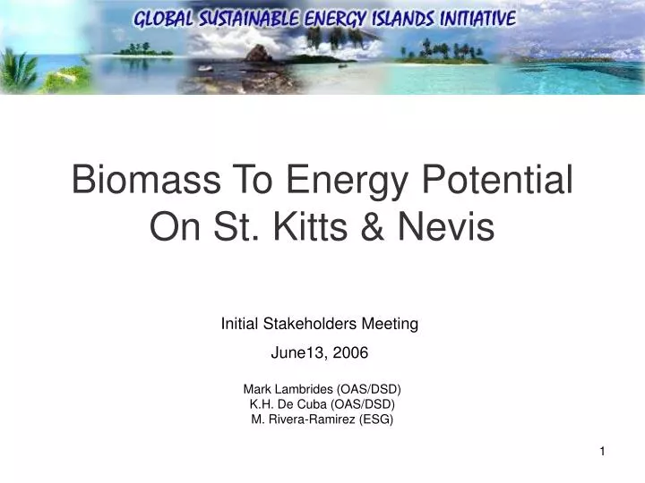 biomass to energy potential on st kitts nevis