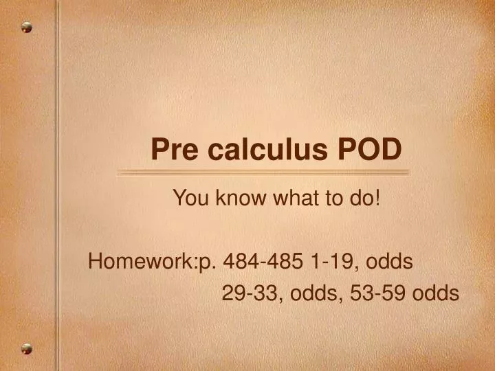 pre calculus pod