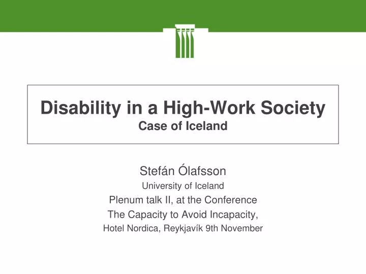 disability in a high work society case of iceland