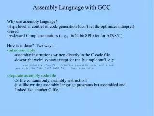 Assembly Language with GCC