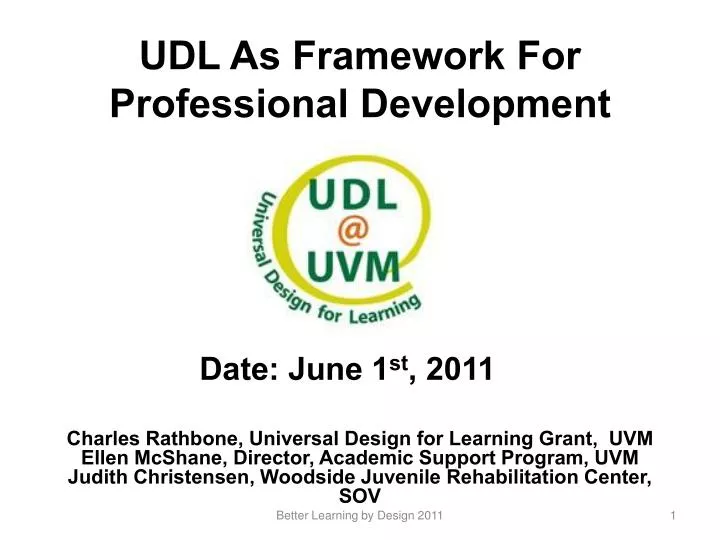 udl as framework for professional development