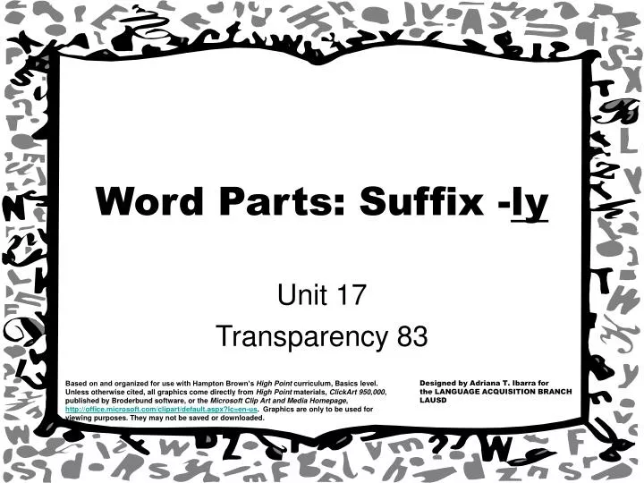 word parts suffix ly
