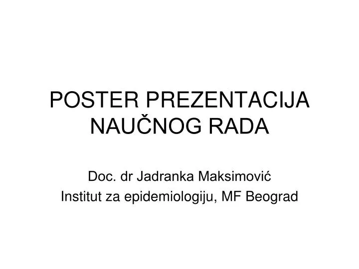 poster prezentacija nau nog rada