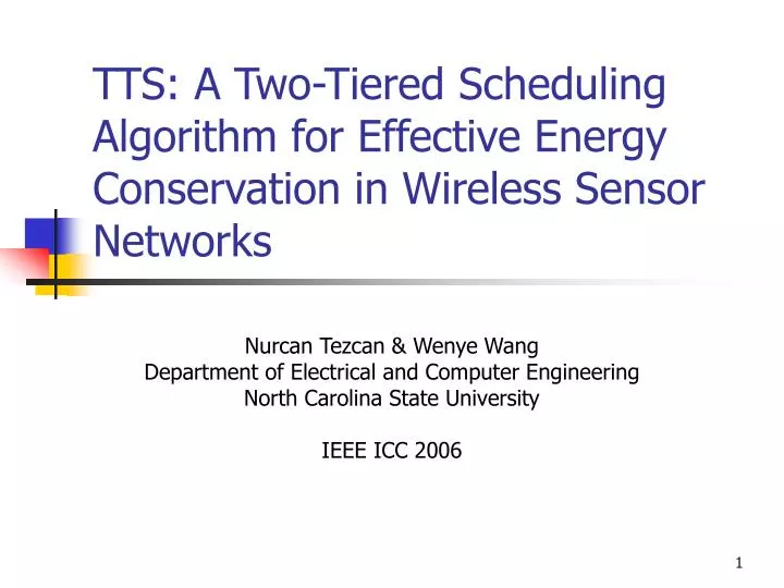 tts a two tiered scheduling algorithm for effective energy conservation in wireless sensor networks