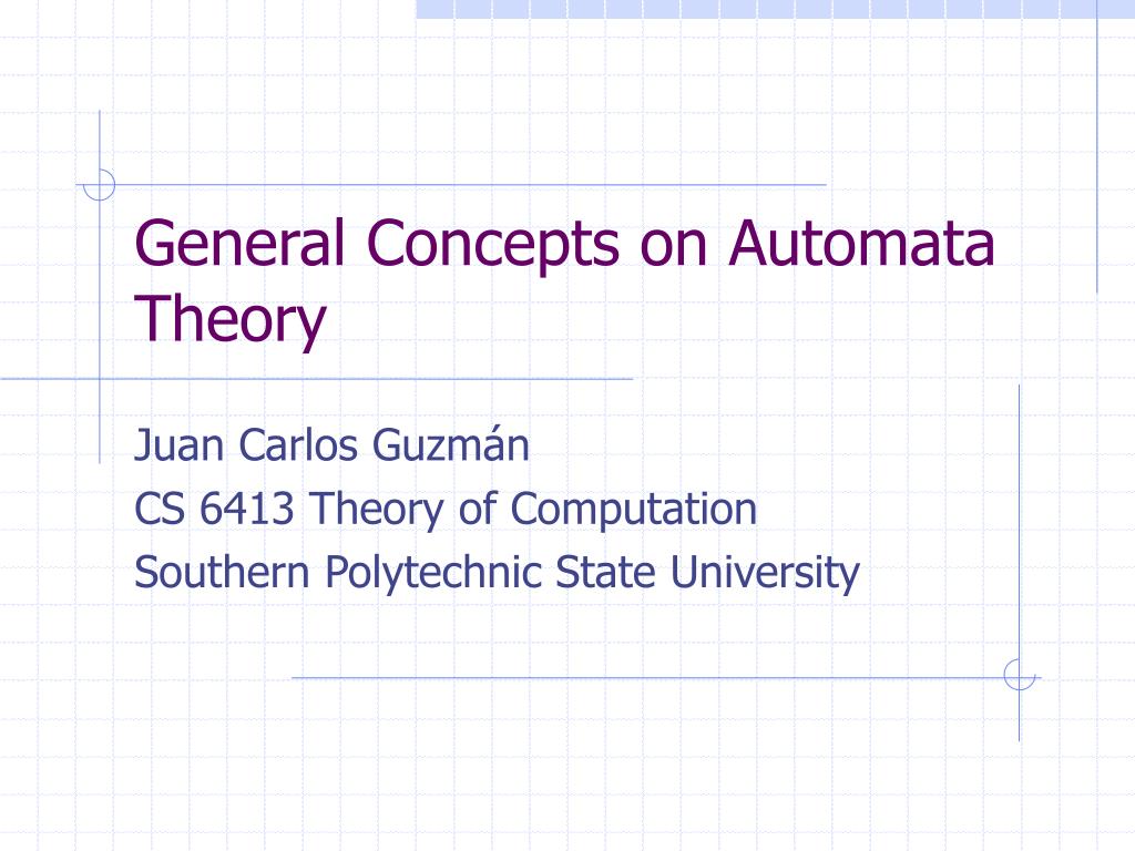 PPT - General Concepts on Automata Theory PowerPoint Presentation, free ...