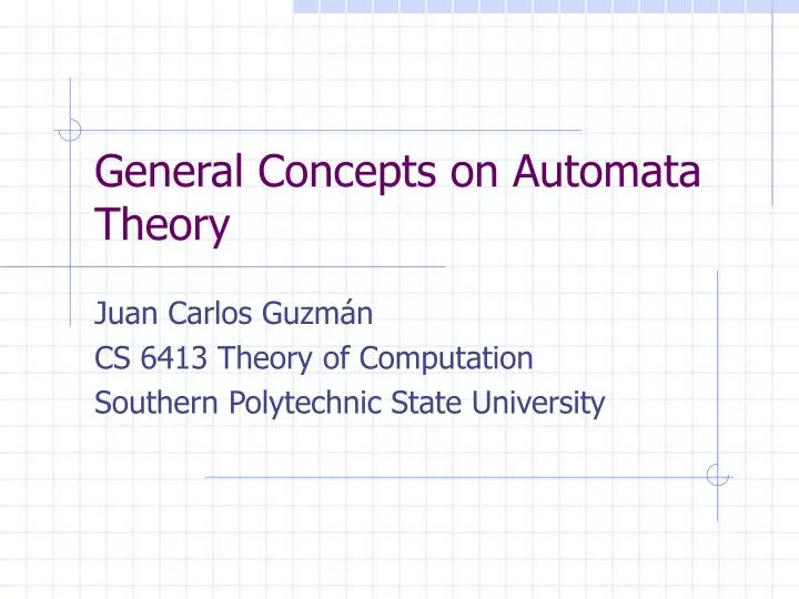 general concepts on automata theory