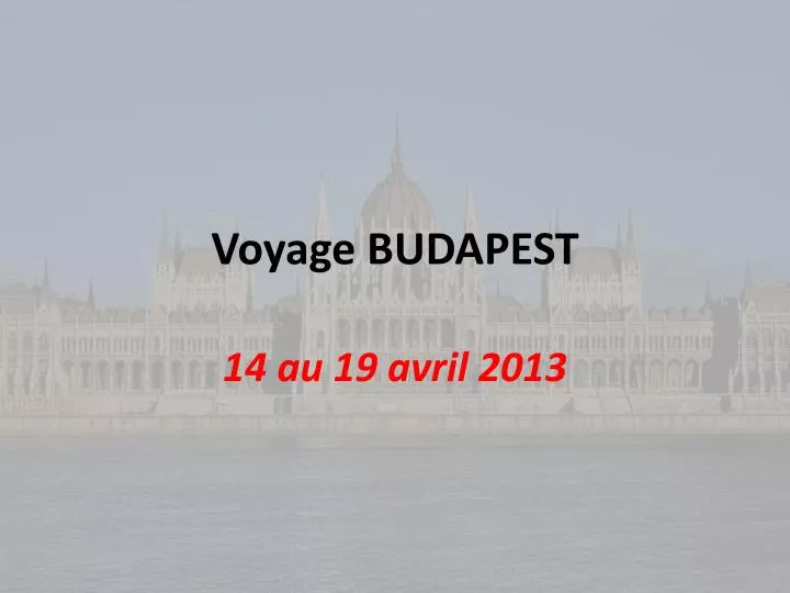 voyage budapest