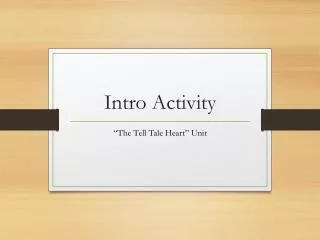 Intro Activity