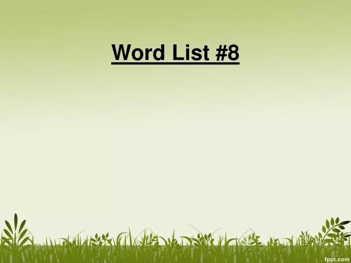 word list 8