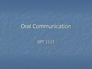 Oral Communication