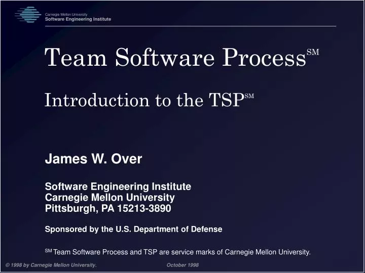 team software process sm introduction to the tsp sm