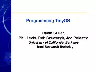 Programming TinyOS