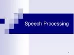 Speech Processing