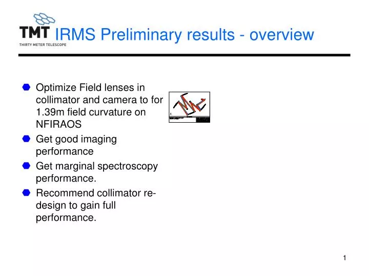 irms preliminary results overview