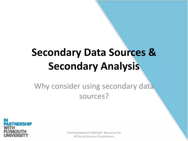 secondary data sources secondary analysis