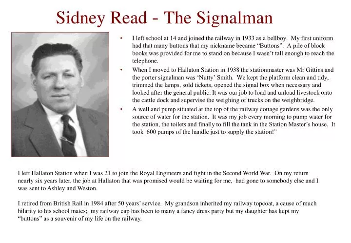 sidney read the signalman