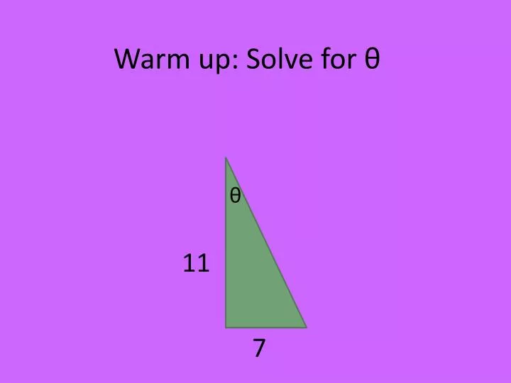 warm up solve for
