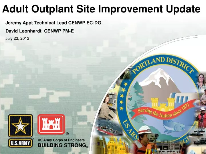 adult outplant site improvement update