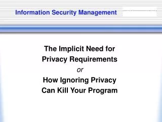 Information Security Management