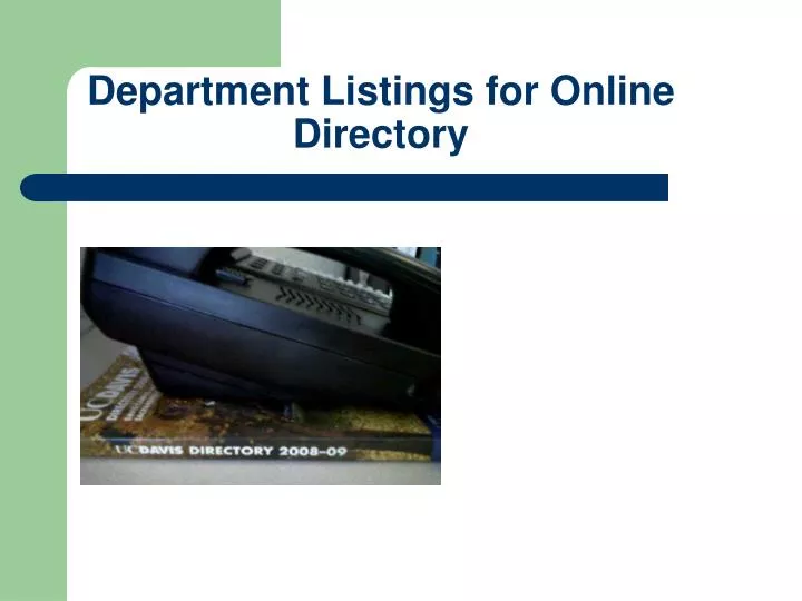 department listings for online directory