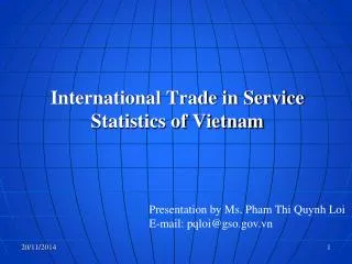 International Trade in Service Statistics of Vietnam