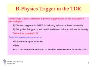 B-Physics Trigger in the TDR