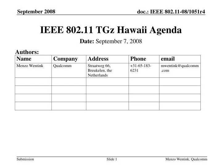 ieee 802 11 tgz hawaii agenda