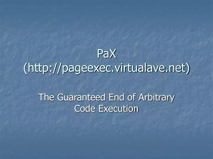 pax http pageexec virtualave net