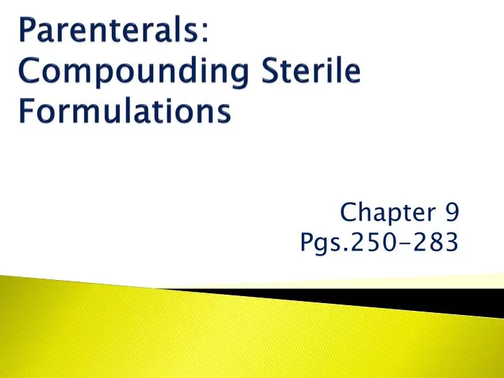 parenterals compounding sterile formulations