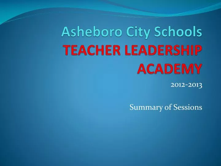 asheboro city schools teacher leadership academy