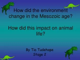 How did the environment change in the Mesozoic age? How did this impact on animal life?