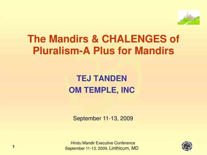the mandirs chalenges of pluralism a plus for mandirs