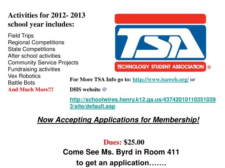 now accepting applications for membership come see ms byrd in room 411 to get an application