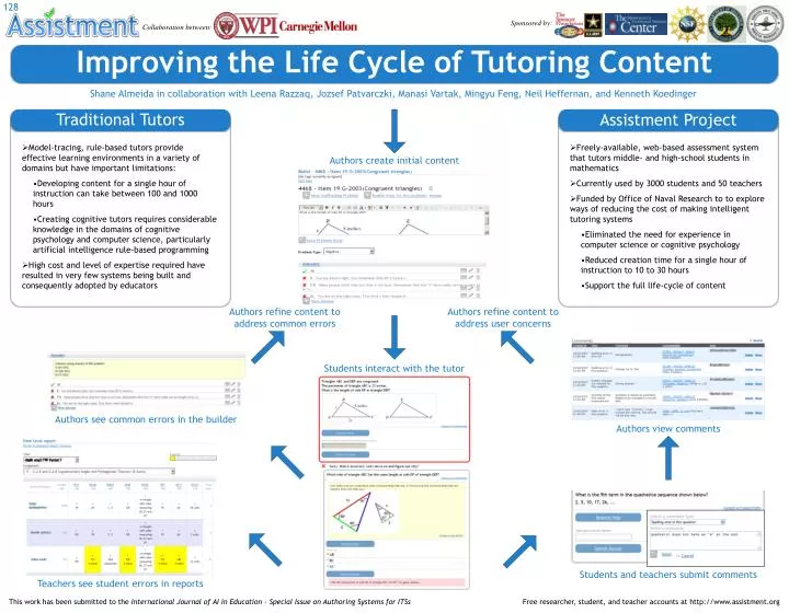 improving the life cycle of tutoring content