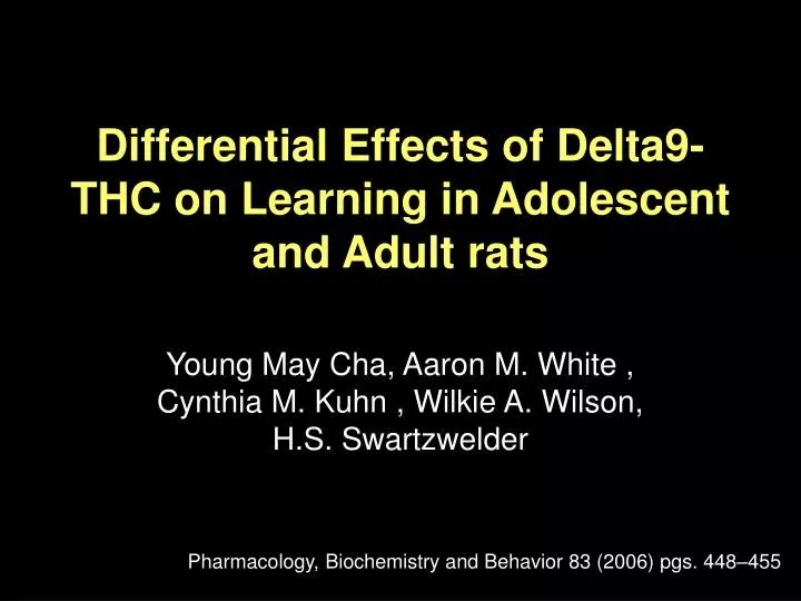 differential effects of delta9 thc on learning in adolescent and adult rats