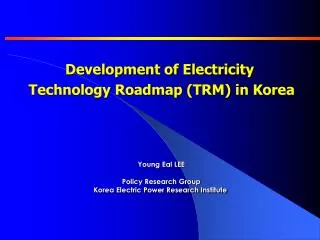 Development of Electricity Technology Roadmap (TRM) in Korea