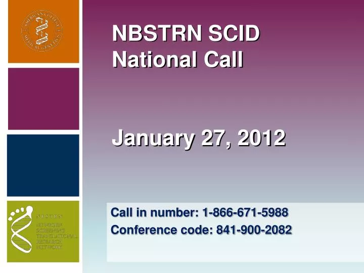 nbstrn scid national call january 27 2012