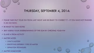Thursday, September 4, 2014:
