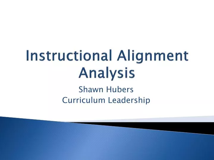 instructional alignment analysis