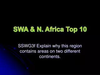SWA &amp; N. Africa Top 10