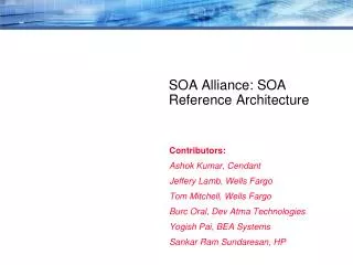 SOA Alliance: SOA Reference Architecture