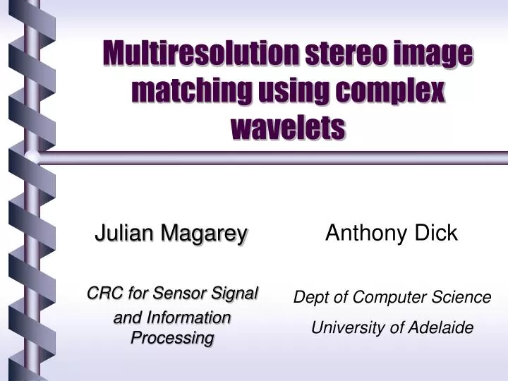 multiresolution stereo image matching using complex wavelets