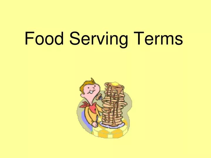 food serving terms