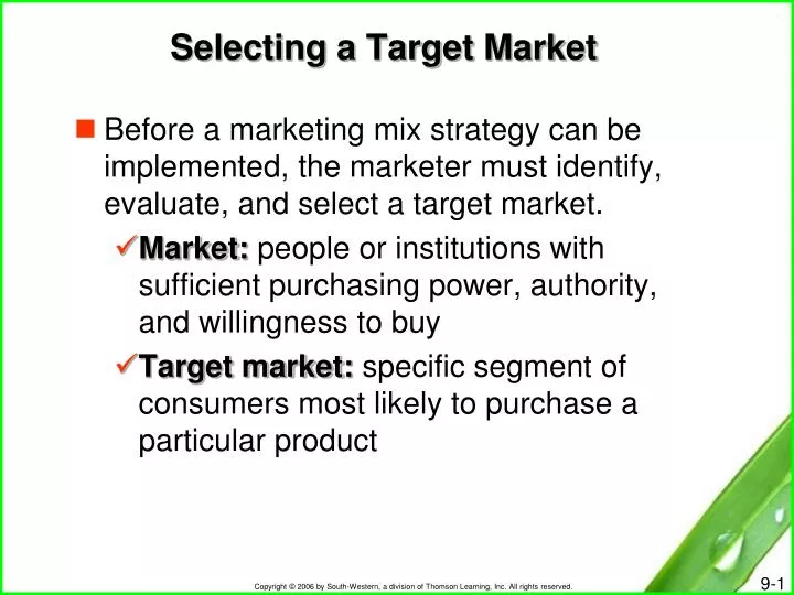 selecting a target market